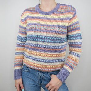 Vintage 70s Good’s Plenty Pastel Striped Sweater